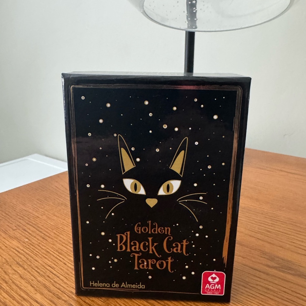 Golden Black Cat Tarot deck game Helena de Almeida. New in box. Gold and Black